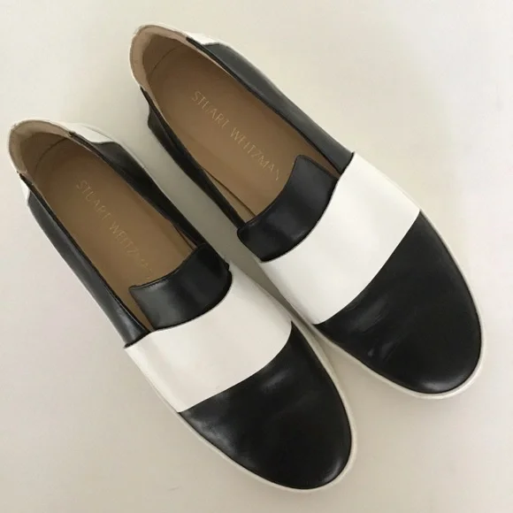 STUART WEITZMAN LEATHER CASUAL LOAFER SNEAKERS SIZE 9 - Picture 3 of 14